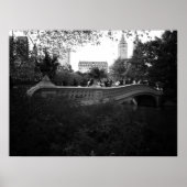 Poster Bow Bridge, noir et blanc, Central Park, NYC (Devant)