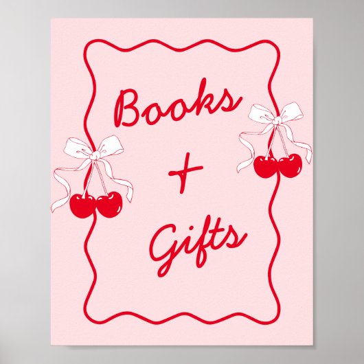 Poster Bow Cherry Baby showers Livres et cadeaux (Devant)