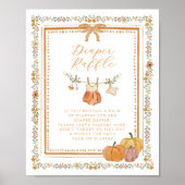 Poster Bow Fall in Love Baby Shower Diaper Raffle Sign (Devant)