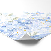 Poster Bow Floral Aquarelle Élégant Baby shower garçon (Coin)