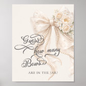 Poster Bow Floral How Many Bows Baby Shower Game (Devant)