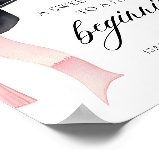 Poster Bow Grad Party Une douce Fin À Un Nouveau Début (Coin)