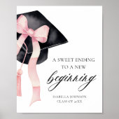 Poster Bow Grad Party Une douce Fin À Un Nouveau Début (Devant)