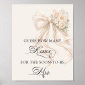 Poster Bow How Many Kisses Bridal Shower Game (Devant)