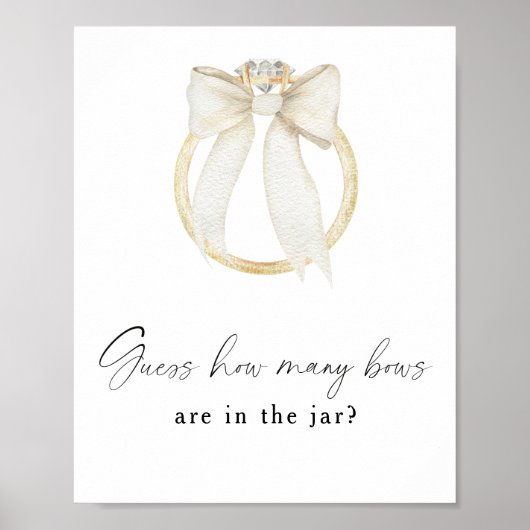 Poster Bow & Ring Bridal shower - How Many Bows (Devant)