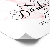 Poster Bow rose Baby shower moderne Boissons (Coin)