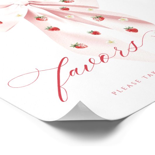 Poster Bow rose Berry Sweet Baby shower Faveurs Panneau d (Coin)