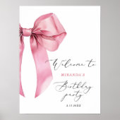 Poster Bow rose Elegant Girls Anniversaire Bienvenue (Devant)