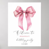 Poster Bow rose Elegant Girls Anniversaire Bienvenue (Devant)