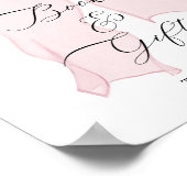 Poster Bow rose fille Baby shower Livres et cadeaux (Coin)