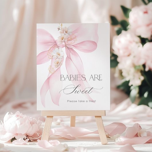 Poster Bow rose Floral Baby sont doux