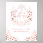 Poster Bow rose Floral Crest Baby Girl Douche (Devant)