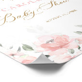 Poster Bow rose Floral Gold Baby shower Bienvenue (Coin)