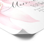 Poster Bow rose floral Momosa bar aquarelle (Coin)