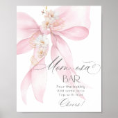 Poster Bow rose floral Momosa bar aquarelle (Devant)