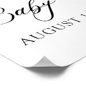 Poster Bow rose Floral Verdure Fille Baby shower Bienvenu (Coin)