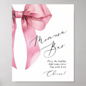 Poster Bow rose Momosa bar Coquette Baby shower (Devant)
