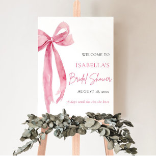 Poster Bow She's Tying the Knot Fête des mariées Bienvenu