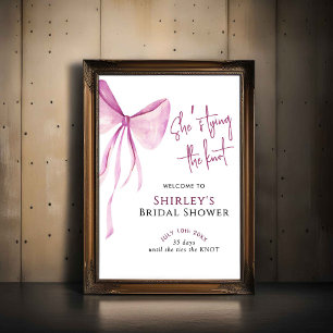 Poster Bow She's Tying the Knot Fête des mariées Bienvenu