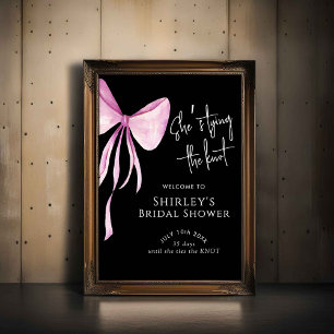 Poster Bow She's Tying the Knot Fête des mariées Bienvenu