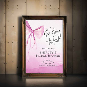 Poster Bow She's Tying the Knot Fête des mariées Bienvenu