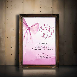 Poster Bow She's Tying the Knot Fête des mariées Bienvenu