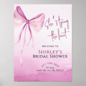 Poster Bow She's Tying the Knot Fête des mariées Bienvenu (Devant)