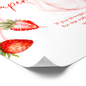 Poster Bow Strawberry Baby Shower Diaper Raffle Sign (Coin)