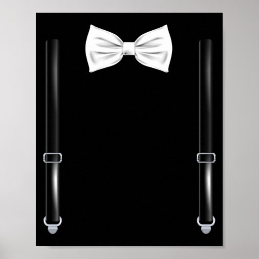 Poster Bow Tie With Suspenders Funny Wedding And Special  (Devant)