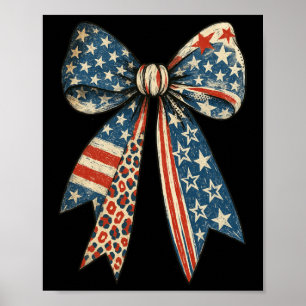 Poster Bow vintage Usa En Bleu Blanc Rouge Pour Patriotiq
