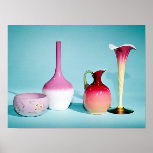 Poster Bowl, Vases et Jug, fin 19e siècle (Devant)