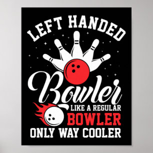 Poster Bowler à gauche Cool Bowling Pins Strike Sport