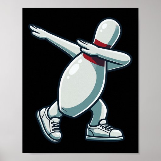 Poster Bowler Pin Dabbing Drôle Bowler Bowling Lover Sar (Devant)