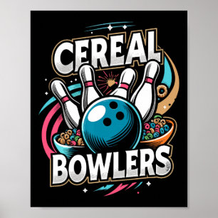 Poster Bowlers Céréales Shirt Bowling League Shirt Funny