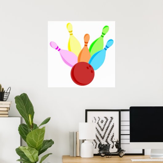 Poster Bowling à dix broches (Bureau à domicile)