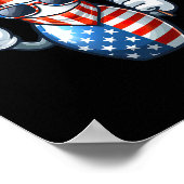 Poster Bowling American Usa Drapeau Sungles 4 juillet Bow (Coin)