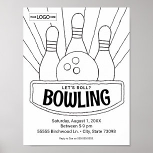 Poster Bowling Anniversaire Bowling Art Coloriage Art Act