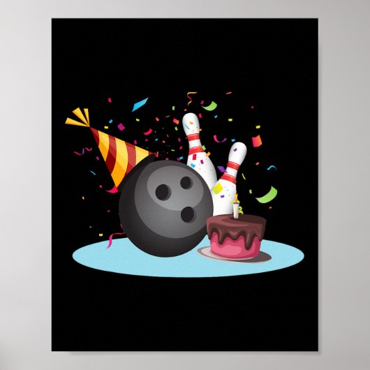 Poster Bowling Anniversaire Fête de Bowling Joyeux Annive (Devant)