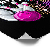 Poster Bowling Anniversaire Fête Rollin Into 7 7e Anniver (Coin)