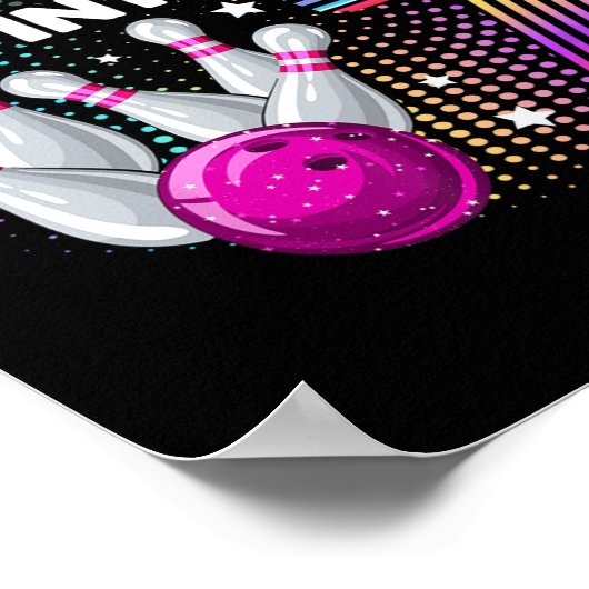 Poster Bowling Anniversaire Fête Rollin Into 7 7e Anniver (Coin)