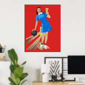Poster Bowling, Bière, Amusant (Bureau à domicile)