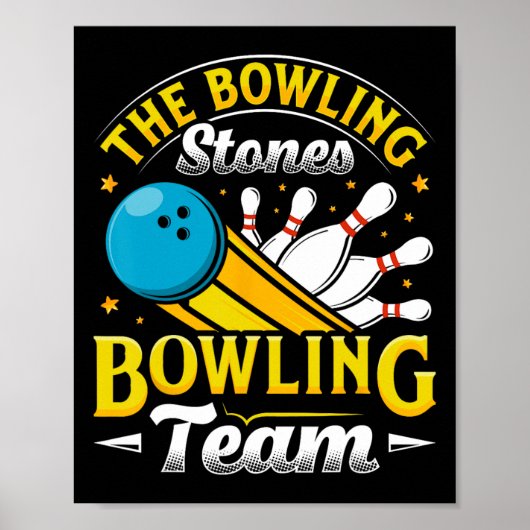 Poster Bowling Bowling Stones Funny Bowlers Bowling L (Devant)