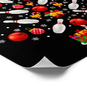 Poster Bowling Christmas Tree Drôle Amateurs de bowling N (Coin)