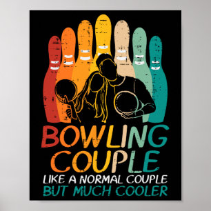 Poster Bowling Couple Comme Glacière Normal Correspondant