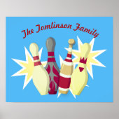 Poster Bowling de style vintage (Devant)