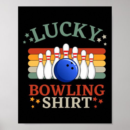 Poster Bowling Drôle C'Est Mon Équipe De Frappe De Bowlin (Devant)