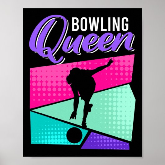 Poster Bowling Drôle Dit Bowling Queen Women Bowler (Devant)