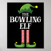 Poster Bowling Elf Correspondance Famille Groupe Noël (Devant)