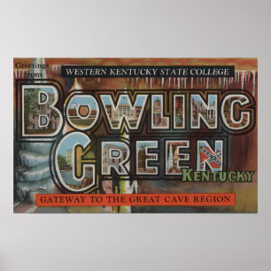 Poster Bowling Green, Kentucky - Scènes à grandes lettres