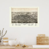 Poster Bowling Green, OH Carte panoramique - 1888 (Cuisine)